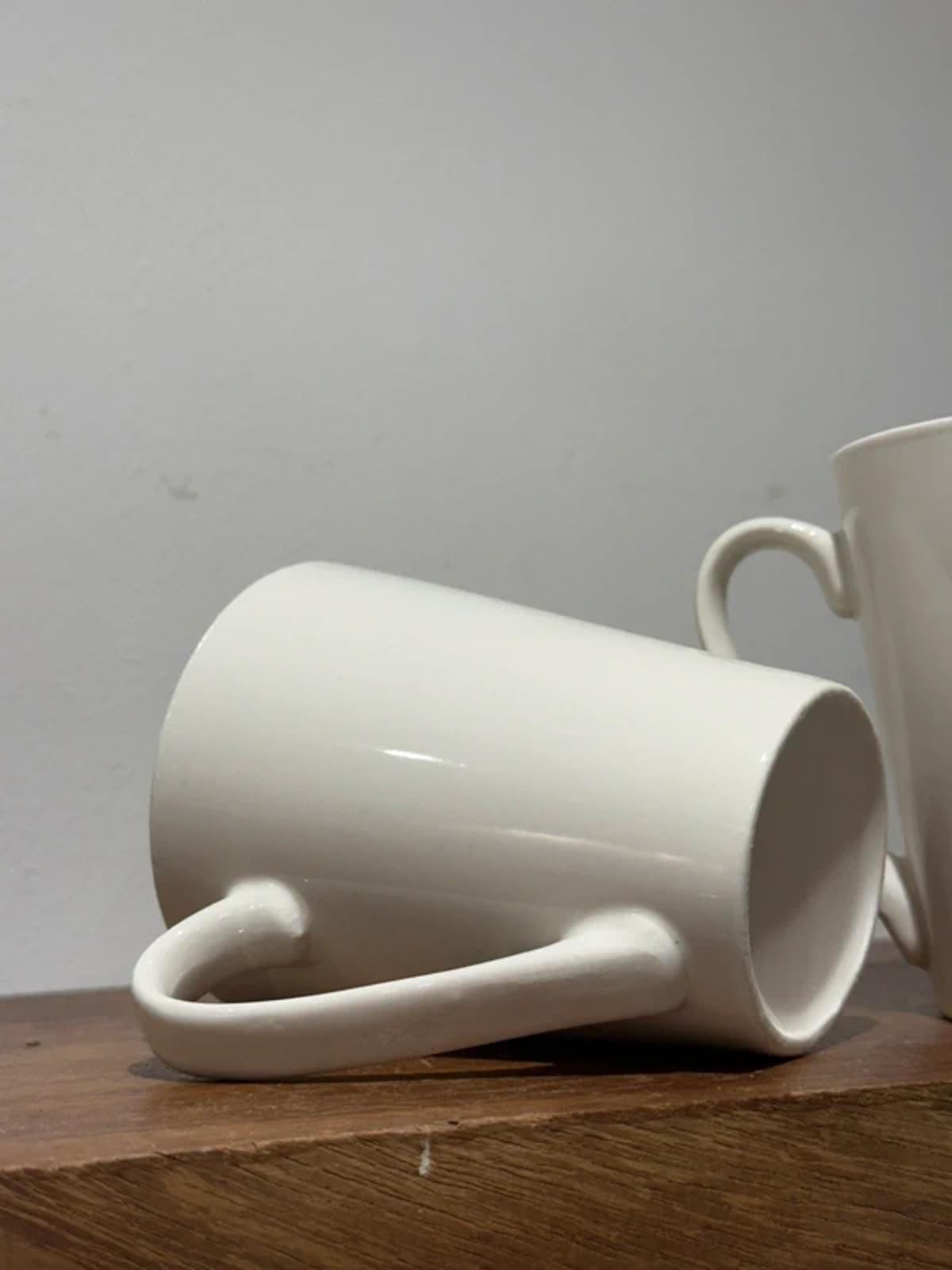 Set of brand-new white tall mugs kitchen home decor set of 4