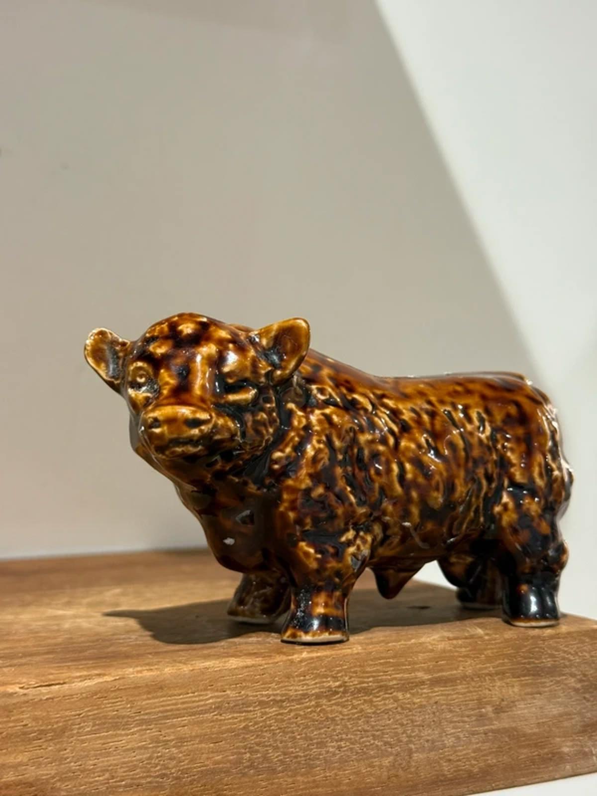Vintage Ceramic Highland Cow Figurine