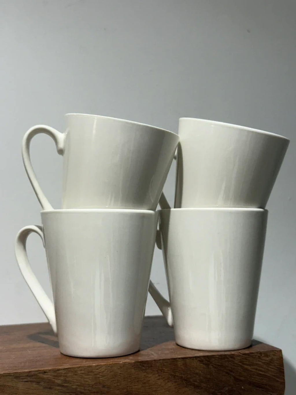 Set of brand-new white tall mugs kitchen home decor set of 4