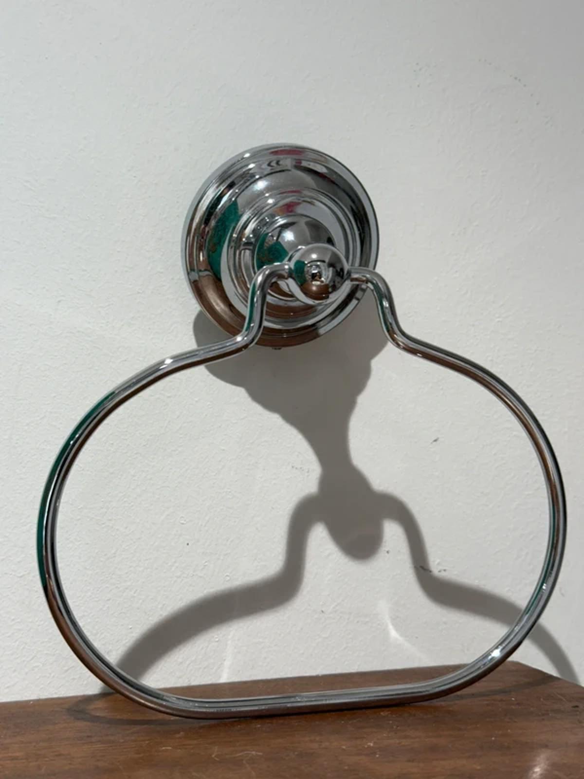 Brand-new silver bathroom towel holder country Home live in decor