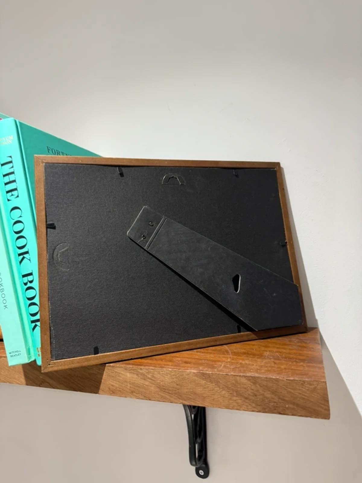 Vintage reclined framed artwork, red sports car country home decor