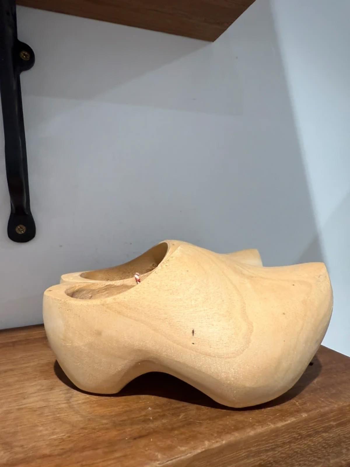 Vintage large set of wooden dutch clog shoes home decor one of a kind