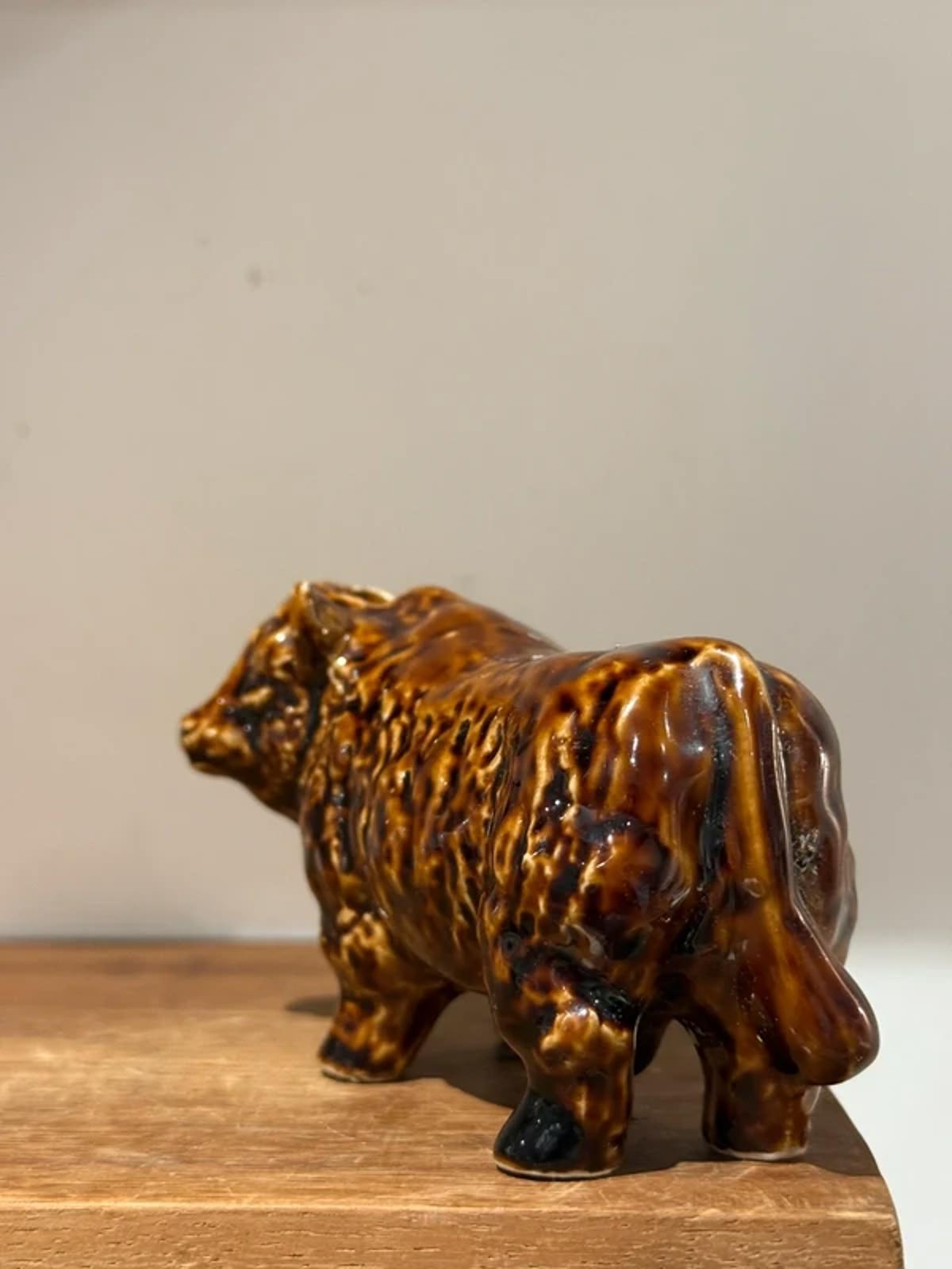 Vintage Ceramic Highland Cow Figurine