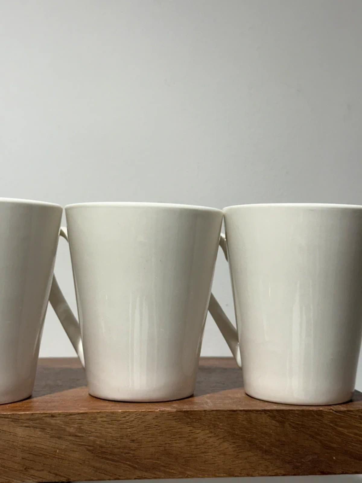 Set of brand-new white tall mugs kitchen home decor set of 4